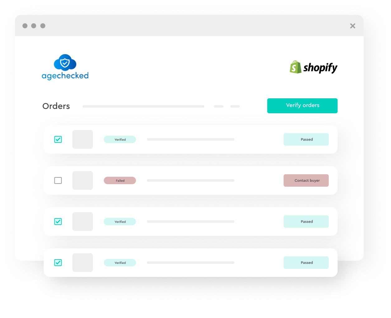 Verifying orders using the AgeChecked app